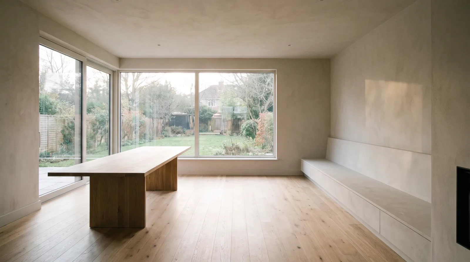 An empty, quiet room set up as a calm planning space for fiduciary paperwork-free discussion