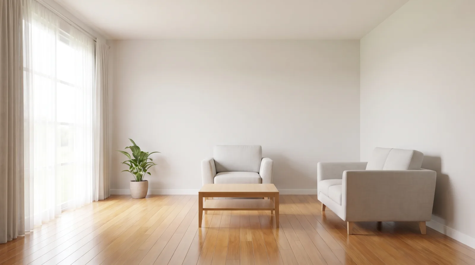 An empty, tidy room prepared for a private estate valuation consultation